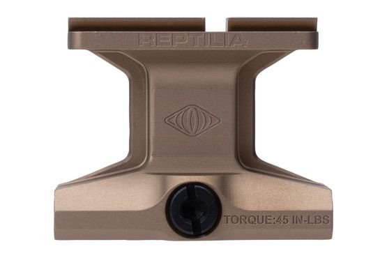 Reptilia DOT Mount 1.93" Height for Aimpoint ACRO in FDE is made of billet aluminum.